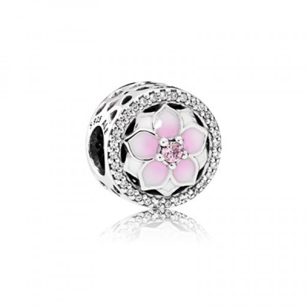 Pandora Jewelry Magnolia Bloom-Pale Cerise Enamel & Pink
