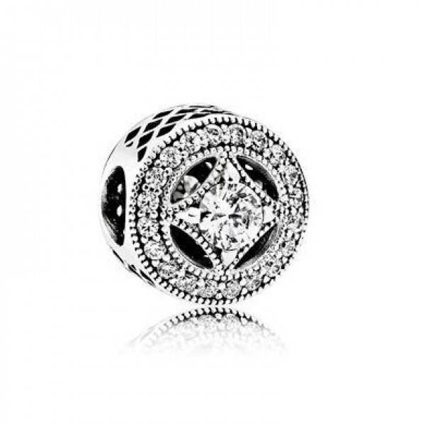 Pandora SILVER CHARM WITH CLEAR CUBIC ZIRCONIA