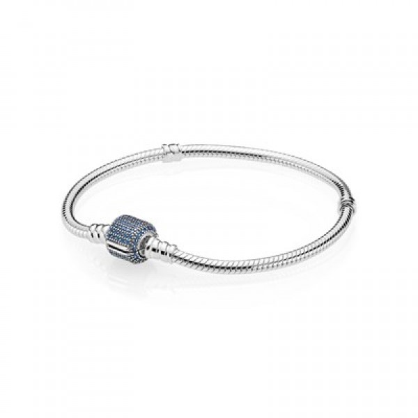 Pandora Signature Clasp Bracelet-Royal-Blue Crystal