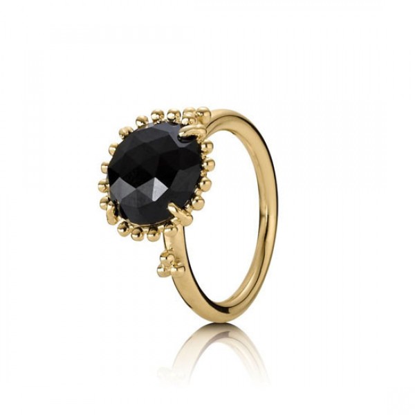 Pandora Jewelry Shining Star Stackable Ring Black Spinel