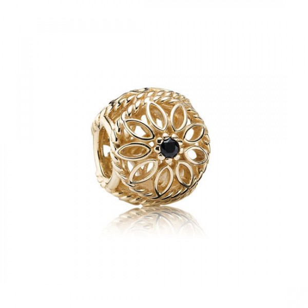 Pandora Delicate Beauty Black Spinel 14K Gold Jewelry