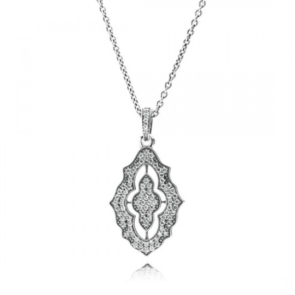 Pandora Sparkling Lace Pendant Necklace