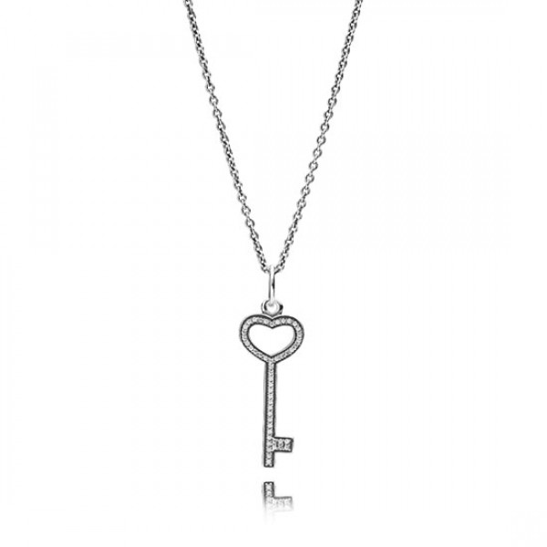 Pandora Unlock My Heart Key Pendant Necklace
