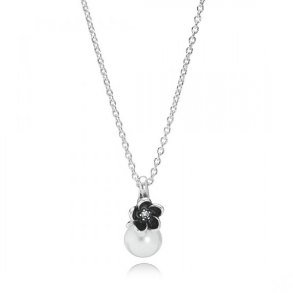 Pandora Mystic Floral Pendant Necklace White Pearl