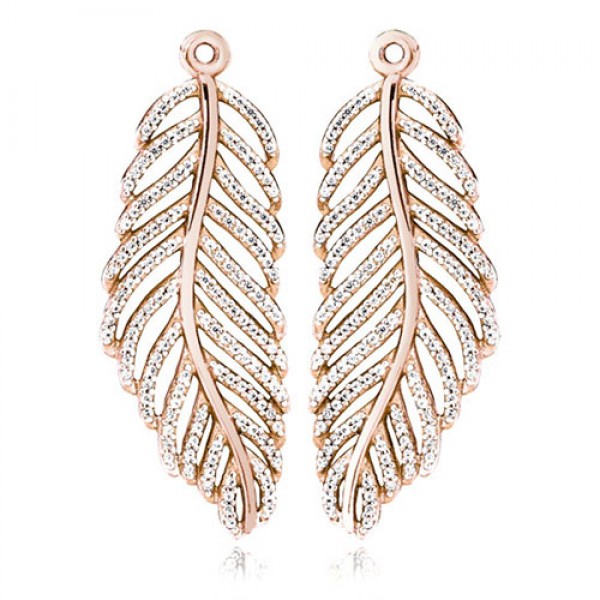 Pandora Light As A Feather Earring Charms Rose