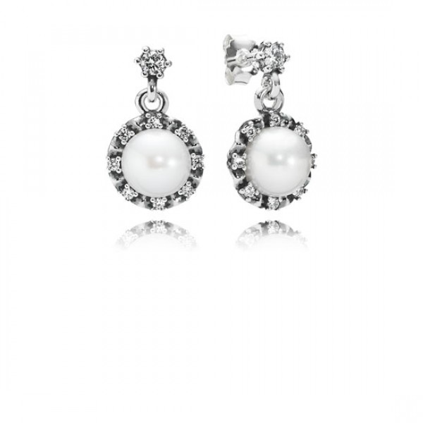 Pandora Everlasting Grace Earrings White Pearl