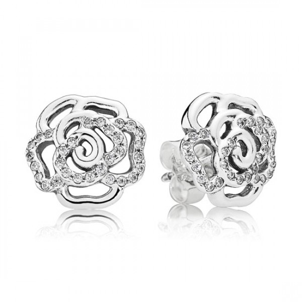 Pandora Shimmering Rose Stud Earrings