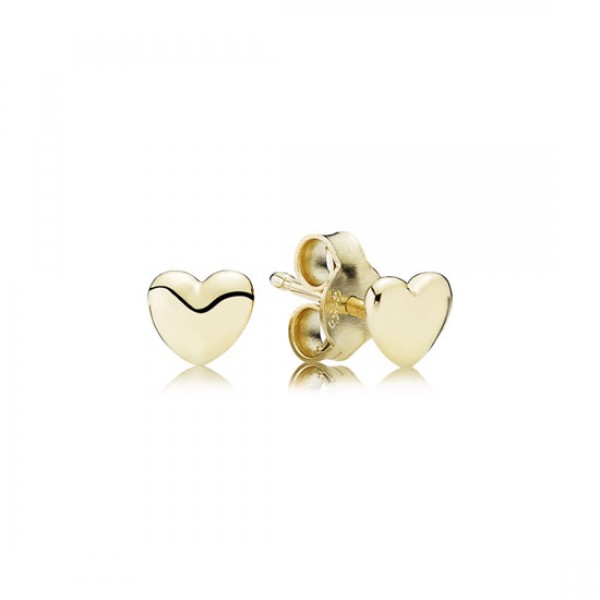 Pandora Petite Heart Stud Earrings 14K Gold