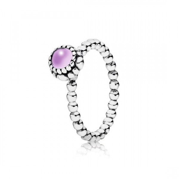 Pandora Birthday Blooms Stackable Ring February Amethyst