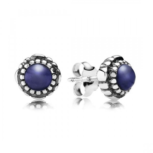 Pandora Birthday Blooms Earrings September Lapis Lazuli
