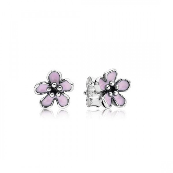 Pandora Cherry Blossom Stud Earrings Pink Enamel