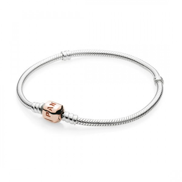 Pandora Silver Charm Bracelet with Rose Clasp