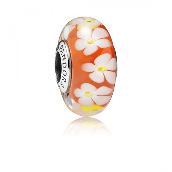 Pandora Tropical Flower Murano Glass