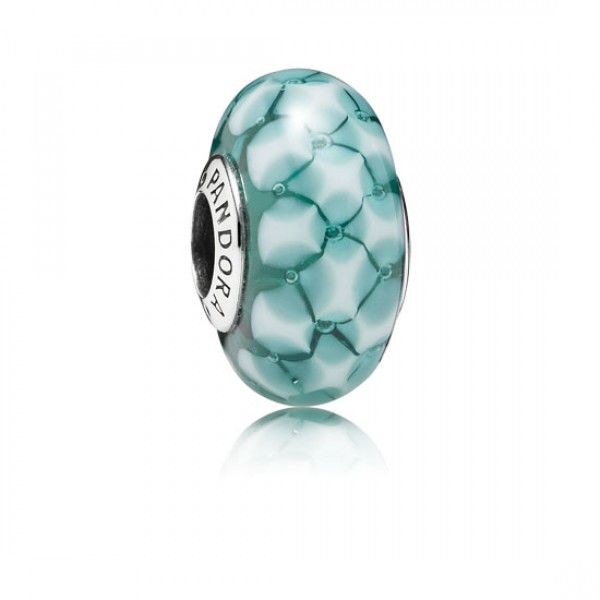 Pandora Jewelry Teal Lattice Murano Glass