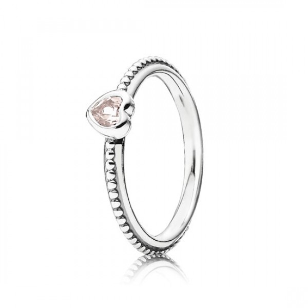 Pandora One Love Stackable Ring Synthetic Pink Sapphire