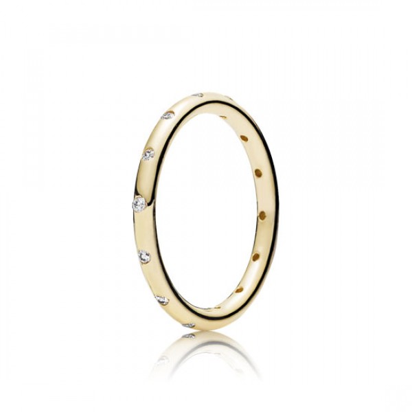 Pandora Droplets Stackable Ring Polished 14K Gold