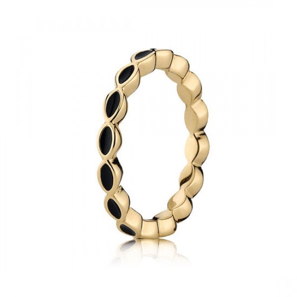 Pandora Royal Victorian Stackable Ring Black 14K Gold