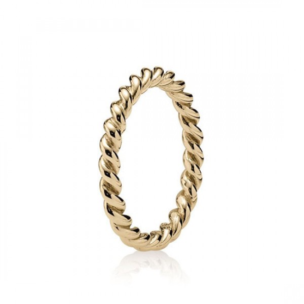 Pandora Intertwined Twist Stackable Ring 14K Gold