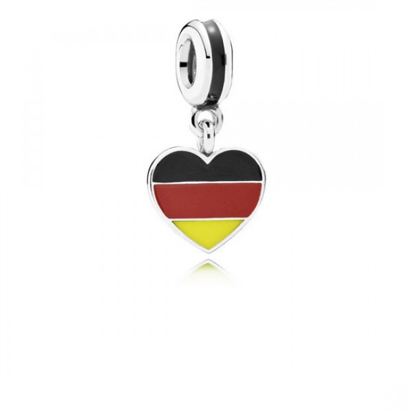 Pandora Germany Heart Flag Black Red Yellow Enamel