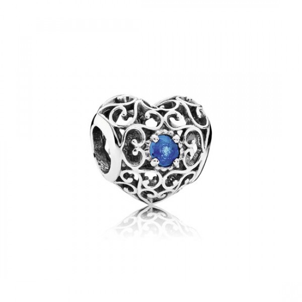 Pandora December Signature Heart-London Blue Crystal