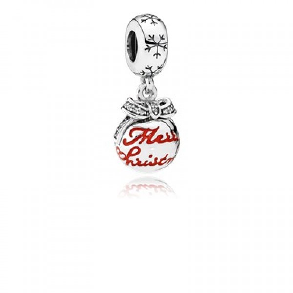 Pandora Merry Christmas Bauble-Translucent Red Enamel & Cle