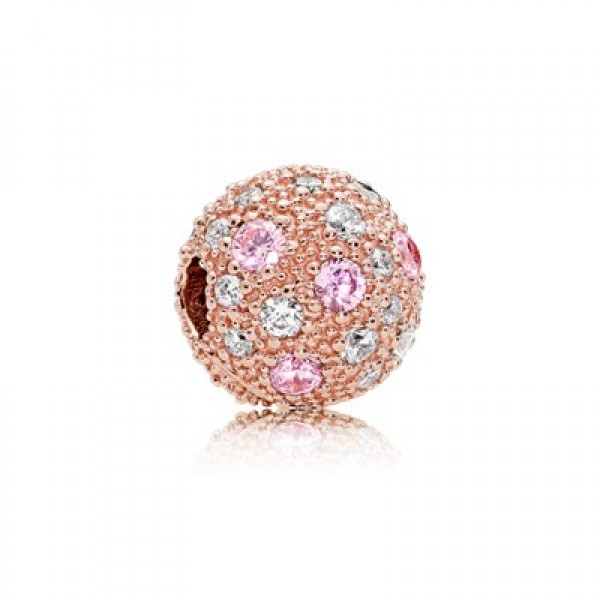 Pandora Jewelry Cosmic Stars Clip Rose Pink & Outlet
