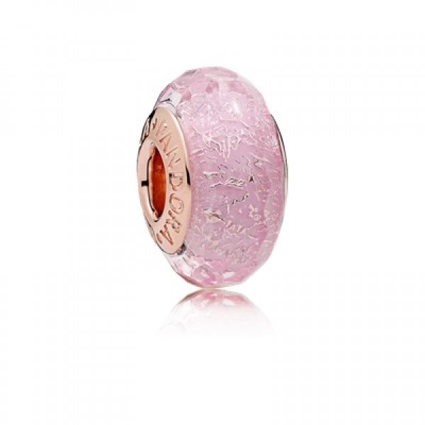 Pandora Jewelry Pink Shimmering Murano Glass Charm Outlet