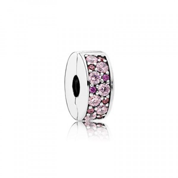 Pandora Mosaic Shining Elegance Clip Fancy Pink & Fancy Purp